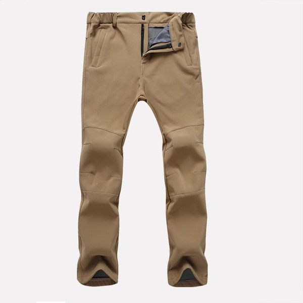 Pantalones Pantalones impermeables de invierno para hombre, pantalones informales gruesos y cálidos de lana con piel de tiburón, cortavientos para hombre, pantalones de chándal elásticos, pantalones tácticos para hombre