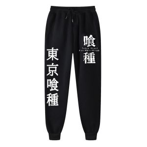 Pantalon femmes pantalons de jogging noir pantalon de survêtement Tokyo Ghoul Pantalon Men Grey Jogger High Wistor Sweat Casual Female pantalon