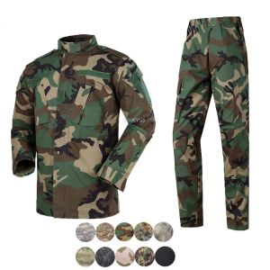 Pantalon Woodland Camouflage tactique de combat Tactique Airsoft Uniform Veste + Pantalon Tactical Paintball Tactic