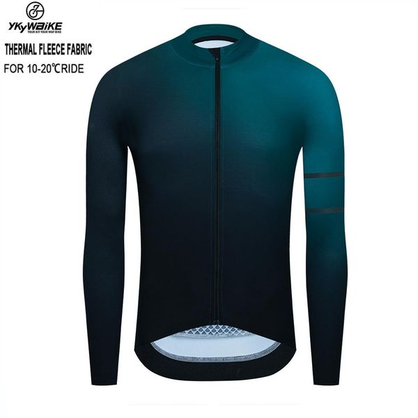 Pantalones Ykywbike invierno hombres chaqueta de ciclismo polar térmico mangas largas polar mantener caliente bicicleta de carretera tops mtb jersey chaquetas