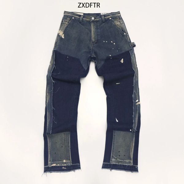 Pantalon ZXDFTR GD 24SS Spring Summer Men's Distor Vintage Vintage Jeans peint Double Gnee Cargo Pantal
