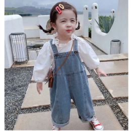 PANKKIRT 2021 Spring Nieuwe jeans kinderen overalls casual broek kinder jeans outer slijtage baby lente herfst kinderen overalls overalls