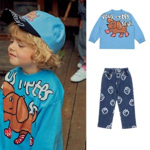 Broekrok Kindersweatshirt 22 Herfst Nieuwe Katoenen Meisjes Trui Cartoon Leuke Jongen Trui Mode Kinderjeans Kinderkleding