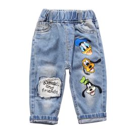 Pantkirt de haute qualité pour enfants de souris en jeans déchirés jeans printemps automne bébé garçons filles jeans jeans pantalon pantalon enfants pantalon