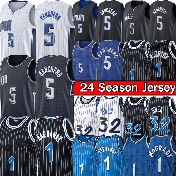 Paolo Banchero Penny 1 Hardaway Basketball Jersey Orlandos Magics Jersey Rétro Tracy 1 McGrady Hommes Cousu Noir Chemise Blanche