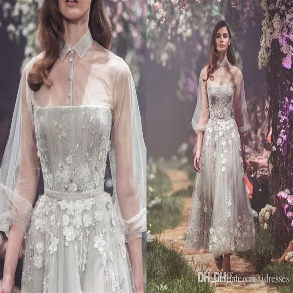 Paolo Sebastian Vestidos de noche 2018 Hasta el tobillo Apliques de tul con encaje Lentejuelas con cuentas Vestido formal Ropa de fiesta Vestidos de quinceañera 257y