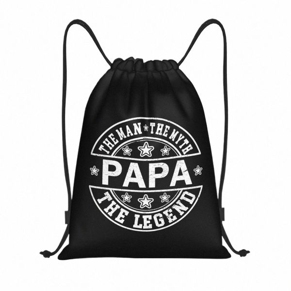 Papa The Man The Myth the Legend Pather Day Sacs Sacs de gym Sac de gym chaud Z12S #