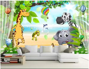 PAPEL DE PARED 3D Custom Foto Muurschildering Behang Mooie Cartoon Kinderkamer Verse Kinderkamer Achtergrond Muurschildering