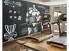 Papel de Pardede Fond d'écran 3D Muscle Retro Plank Sports Fitness Club Image murage mural peinture murale décor