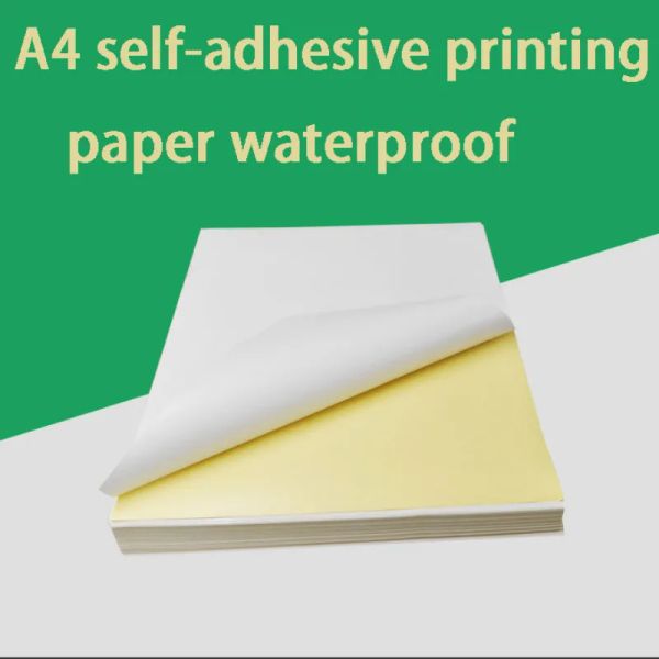 Papier 100 A4 Imprimante laser à jet de l'encre Copier Copier Autocollant Étiquette imperméable autocollant papier mat brillant Papier en bois imprimable plus épais