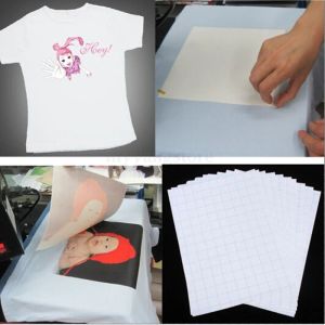Papier 10 stks vellen t -shirt a4 warmteoverdracht papier ijzer op inkjet warmteoverdracht papier voor lichte kleur stoffen doek thermische kleurstof inkt