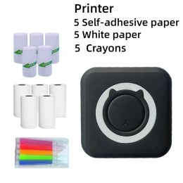 Papier 12pcs / Set Portable Mini Imprimante Bluetooth Thermal Imprimante 10 Rolls Printing Paper pour iOS / Android Smartphone Mobile Smart Gift