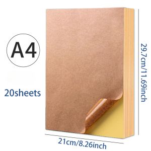 Papier 20pcs A4 Kraft Papines autocollants imprimables