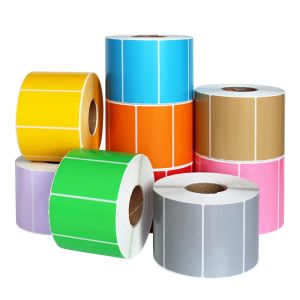 Papel 2rolls Transferencia térmica Roll Roll Paper fanático de la etiqueta de envío para la impresora Termal Papel de etiqueta impermeable