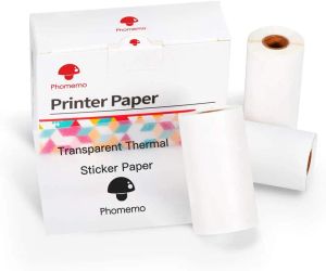 Papier 3 rollen phomemo transparant thermische sticker self -adhesive paper voor phomemo m02/m02 pro/m02s proteerbare fotoprinter 50 mmx3.5m