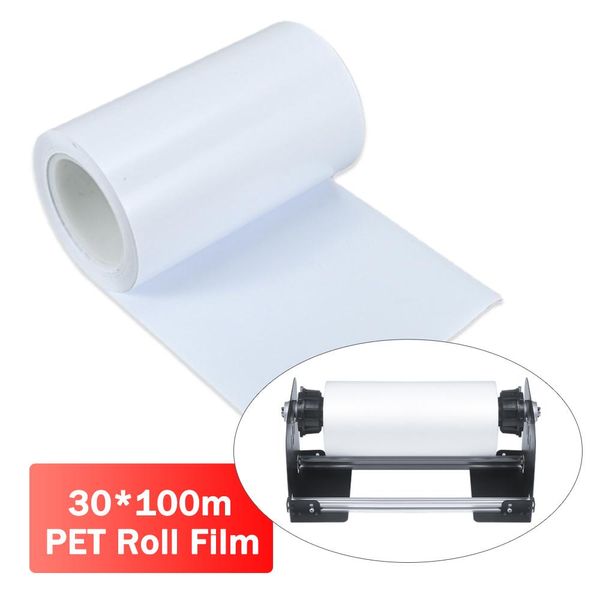 Paper 30*100m A3 DTF Pet Roll Film Matt Printing White Ink White Heat Transfer Ropa de lienzo de algodón Polyéster Transferencia POWDED