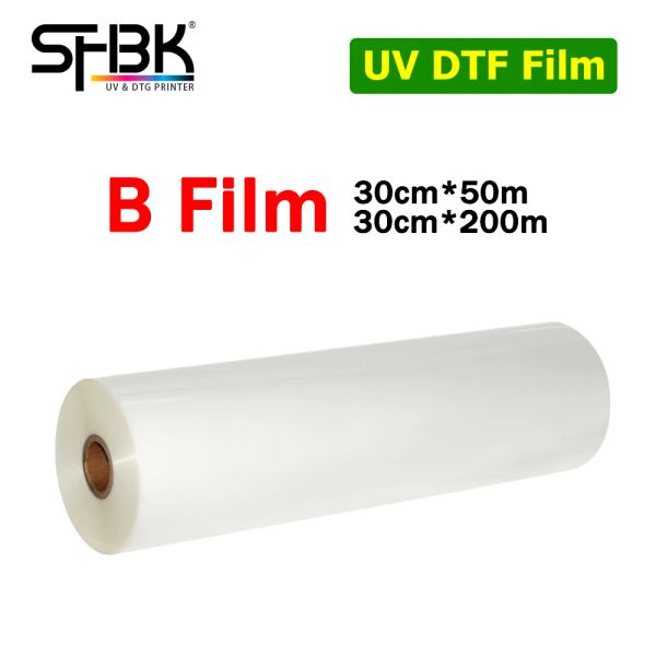Papier 30cm x 50m x 200m Magic UV DTF Film B Transfert vers la vitre Céramique Métal Case de téléphone pour une surface de forme irrégulière Imprimante DTF