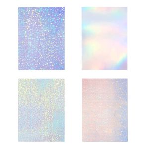 Papier 36pcs DIY Imperpose A4 Taille du bureau à domicile Étiquette Rainbow Rainbow Dry Dry Holographic Glossy Imprimable Sticker Paper pour imprimante à jet d'encre