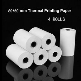 Papier 4 rouleaux 80*50mm papier d'impression thermique pour système de point de vente impression imprimante thermique impression restauration impression de reçus de supermarché