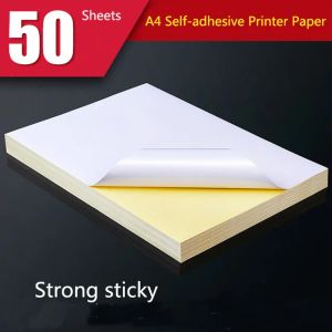 Papier 50 feuilles A4 White auto-adhésif Étiquette d'autocollante Feuille de papier de surface mate pour le papier artisanat de l'imprimante à jet d'encre laser
