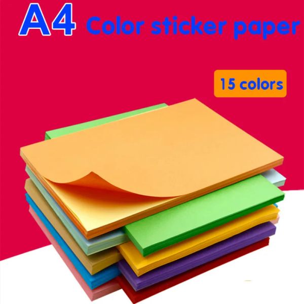 Papier 50 feuilles / sac 80g A4 autocollants à chute de vache étiquette de couleur papier laser à jet d'encre impression des élèves de maternelle