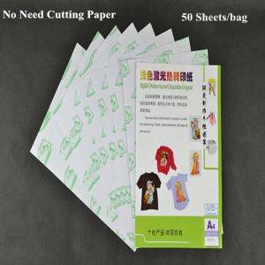 Papier 50 stks*A4 U NOE NODIG Papier Licht Witte kleur Laserprinter Warmte thermische persoverdracht afdrukpapier voor t -shirt textil