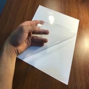 Papel 50 hojas de 21x29.7cm a4 transparente transparente auto adhesivo etiqueta etiqueta pegatina de mascota impermeable pegatina impermeable para impresora láser