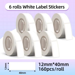 Paper 6 Rolls Label Sticker Étiquette Étiquette pour Phomemo Q30 Imprimante Étiquette thermique Rouleau d'autocollant pour Phomemo Labeller Q30 D30S Étiquette imprimante