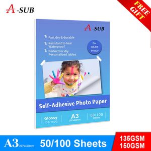 Papier A3 135G / 150G 50/100 Sheets Impression de papier à jet d'encre