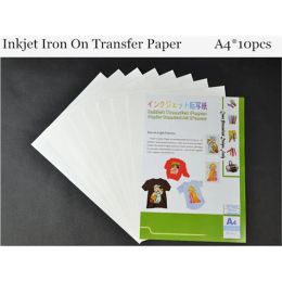 Papier (A4 * 10pcs) Iron de chaleur à jet d'encre sur le papier d'impression de transfert Ironon Transfers Papel pour le tshirt Transfert thermique Top Quality HT150EX