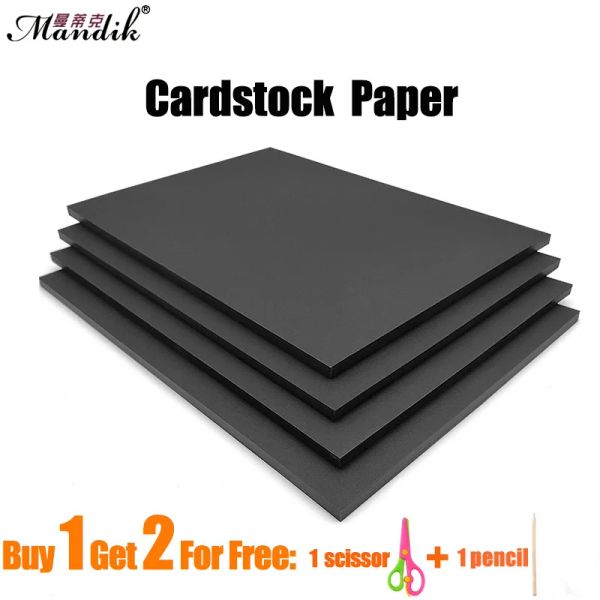 Papel a4 cartulina papel de 300 gsm de grosor de espesor negro color blanco color recortador de álbum de recortes de bricolaje