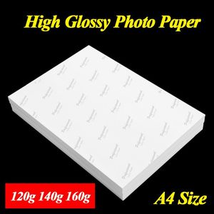 Paper A4 Hoog glanzend fotopapier Coated Studio Imaging fotografisch papier voor inkjetprinter Dropshopping 120G 140G 160G 50 100 Sheet