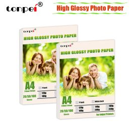 Paper A4 High Glossy Photo Paper Impresora Fotographic Paper Singleside recubierto para impresoras de inyección de tinta 120G 140G 160G 180G 200G 230G