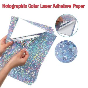 Paper A4 Holographic Imprimable Vinyl Stickers Diamond Pattern Match Scratch Scratch Ressetin pour l'impression laser à jet à jet