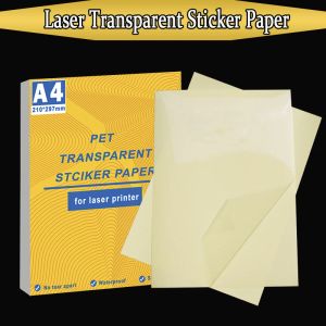 Paper A4 láser transparente autoadhesivo etiqueta de mascota de papel aadhesivo se puede pegar con pegatinas a prueba de aceite a prueba de aceite a prueba de aceite