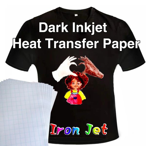 Paper A4 Light Cotton Dark Cotton Diy Iron Calor Presiona impresa Papel de impresión Camiseta Sublimación Impresión Paper de transferencia térmica