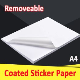 Paper A4 Verwijderbare gecoate sticker Papier Glanzende matte Matte voor laser -inkjetprinter Verplaatsing Label 20 50 Sheets herhaaldelijk