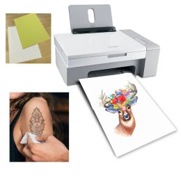 Paper A4 Tattoo Paper Diy jezelf Tijdelijk Tatto Paper for Man Water Tatoo Sticker Inkjet of Laser Printing Printers 10Sheets/Lot