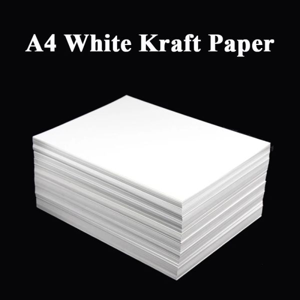 Papier A4 White Kraft Paper DIY CARDAGE MAISON FABRICATION DU PAPE DE PAPIER CARTEUR ÉPHETTURE 180G 230G 300G 400G 20 / 50PCS HIGH TIO