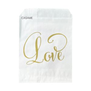 papieren zakken 5x7in Love is Sweet Wedding Treat Craft Paper Papcorn Bags Food Safe Party Favor Paper Bags Best Gift Candy Sweet Bag