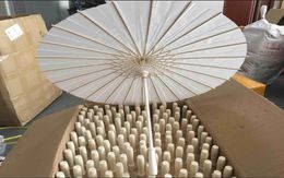 Paper Brida Wedding Umbrella White Parasols Handgemaakte gewone Chinese mini -ambachtelijke paraplu voor hangende ornamenten 4 maten HH79938050039