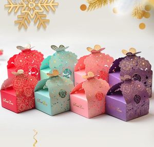 Caja de dulces de papel Mariposa hueca Cajas de regalo de estilo europeo Favores de boda Caja de chocolate con personalidad linda GB414