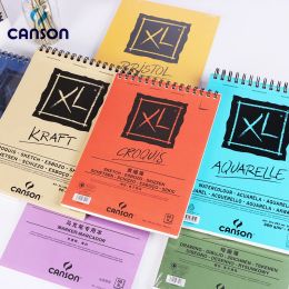 Paper Canson XL Series Creative Painting Book 16k / 8k / A4 / A3 Sketch / Marker / Acrylique / Watercolor / Crayer / Toner Stick Book Kraft Paper Book