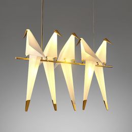 Lustre en papier oiseaux pour Restaurant salon salle à manger chambre d'enfant lampe origami LED oiseau lampe lustre design