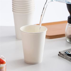 Gobelets en papier Gobelets écologiques naturels Tasses chaudes blanches Thé chaud Boisson chaude Tasses à eau Thé Tasse à lait Boire