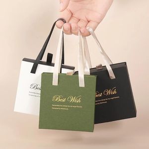 Cajón de papel para joyería, caja para anillos, pendientes, collares, cajas de regalo, vitrinas con asa para propuesta de boda