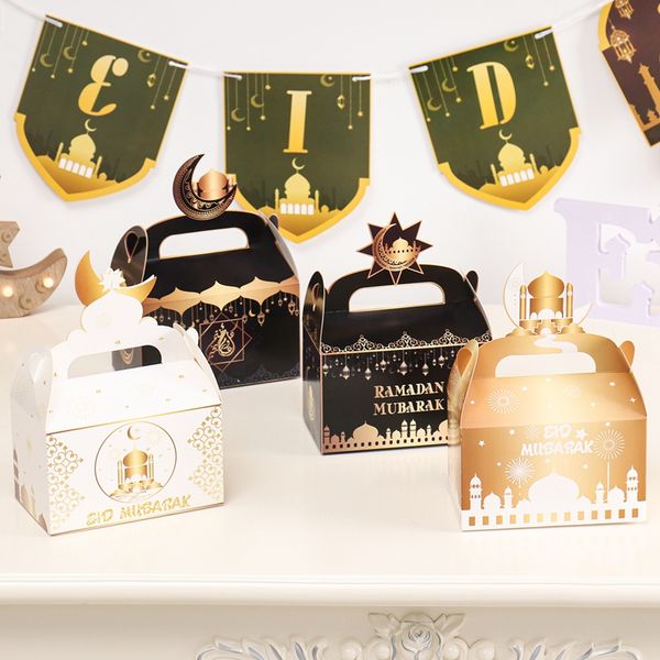 Papier cadeau gâteau boîte Dessert chocolats biscuit emballage boîte Ramadan musulman Eid fête fournitures Eid Mubarak
