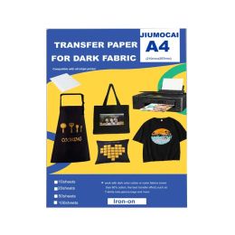 Papier de transfert de chaleur en papier pour t-shirts A4 Vinyle de transfert de chaleur imprimable, de couleur vive ferable de fer sur papier de transfert pour tissu foncé