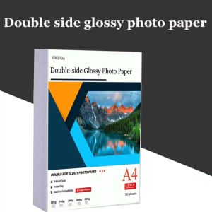 Paper alta calidad Hojas de 50 A4 a doble lado de doble cara brillante brillo para la foto para la impresora de tinta foto blanca papel de papel recubierto