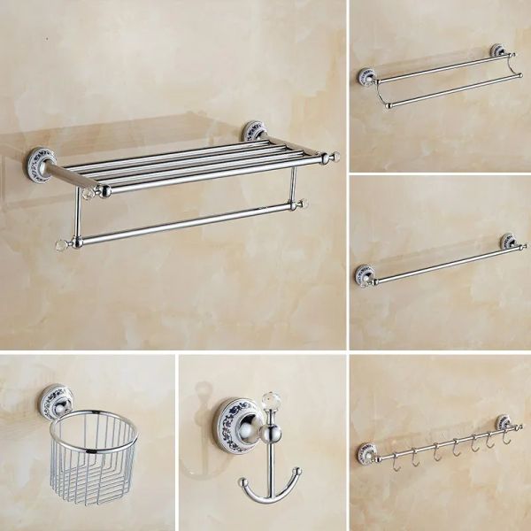 Soporte de papel Crystal Batio de baño Hardware Batón Batio Soporte de jabón Toalla de toalla Barra de toalla Accesorios de baño Conjunto de baño